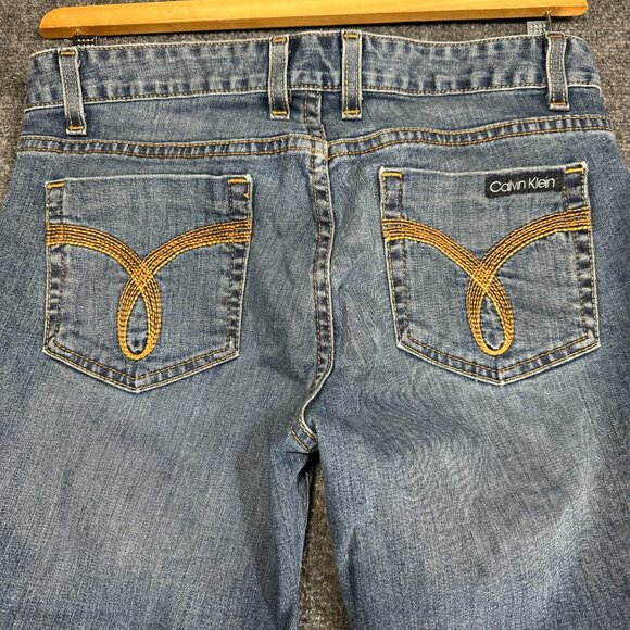 Calvin Klein Jeans Womens 28  Medium Wash Cotton Stretch Cuffed Crop Pockets - Picture 8 of 8